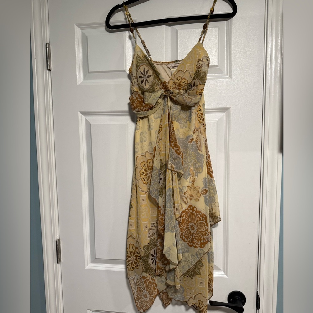 Speechless High Low Floral Dress in Cream and Brown